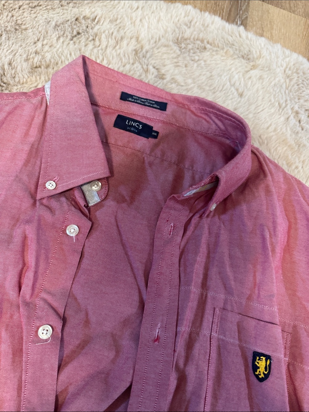 LINCS Button-Down Shirt in Dusty Rose